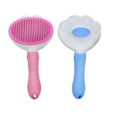 China Self Cleaning Dog Cat Slicker Brush Pet Grooming Sustainable Dog Hair Remove Comb for sale