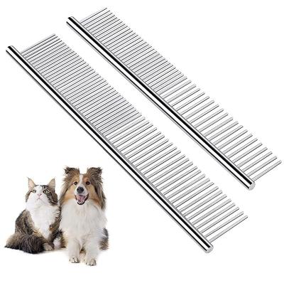 China Sustainable Stainless Steel Teeth Dog Combs With Rounded Ends Logo Customized for sale