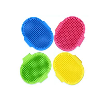 China Viable Dog Cat Grooming Brush With Adjustable Ring Handle PETPIA Pet Curry Brush Pet Shampoo Brush for sale