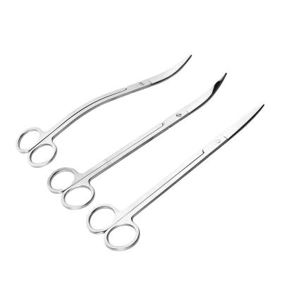 China NOMOY PET 25cm Aquarium Tool Wave/Sustainable Bend/Straight Stainless Steel Water Grass Scissors for sale