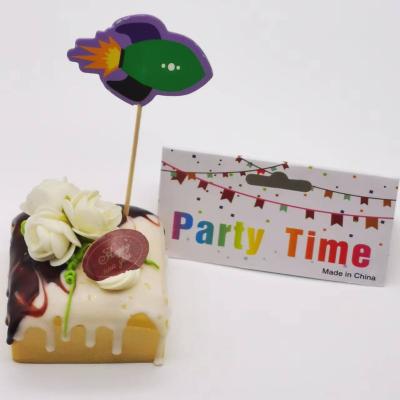 China Hot Selling Handmade Popular Acrylic Kids Fancy Cake Toppers Flying Rocket Wooden Cool Stick Shape Bamboo Connection for sale