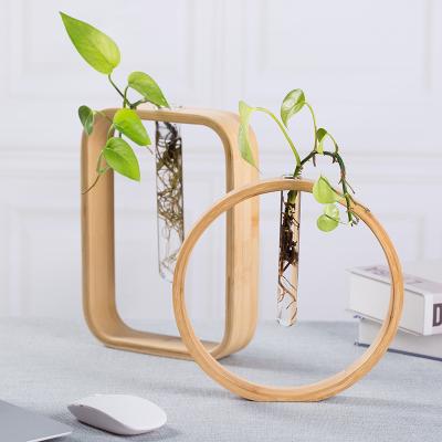 China Simply Modern Home Decoration Grasstest Tube Bamboo Opens Live Indoor Hanging Plant Vase for sale