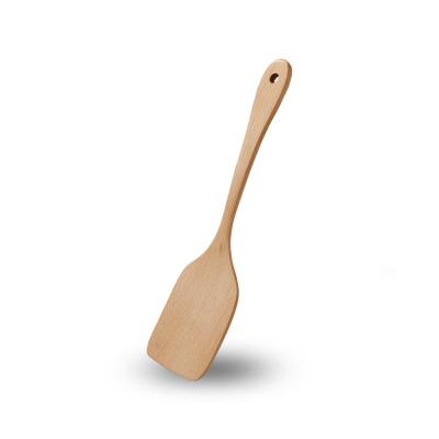 China Authentic Low Price Family Restaurant Sustainable Hot Selling High Quality Beech Curved Square Shovel Wooden Spoon for sale