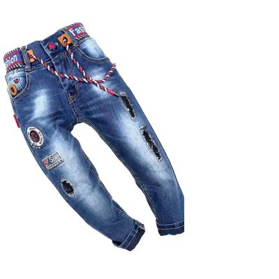 China Fade Proof Boys Jeans Pants Color Stripes Cool Washed Blues Jeans Pants Kids Clothing Boys Jeans Pants for sale