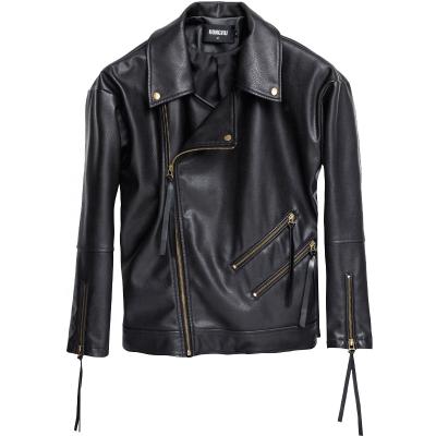 China Waterproof PU leather trench coat women leatherconcise design leather jacket jacket for women for sale