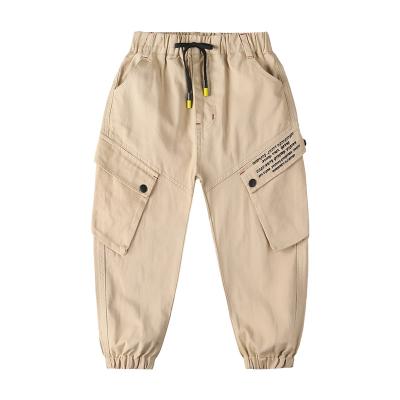 China Anti-wrinkle 100% cotton boy pants elastic waistband pants for boys kids clothing khaki harem pants for sale