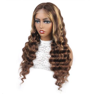 China Curly Hair Wigs Front Loose Deep 4*4 Lace Wigs 14-38 Inch Hd Lace Front Wigs Pre Plucked 100% Virgin Hair for sale