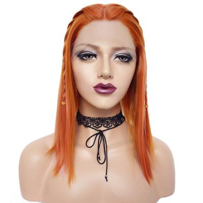 China Moq Silky Straight Wave High Quality Hd Raw Orange Short Straight Hair Low Braided Vendors Remy Lace Frontal Wig Raw Unprocessed Lace Wigs for sale