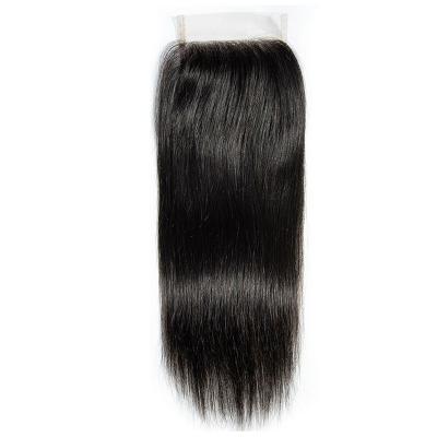 China Inches Cheap Silky Straight Wave Extensions Good Quality Cuticle Aligned Raw Virgin Brazilian Human Hair Silky Straight Hair Closure for sale