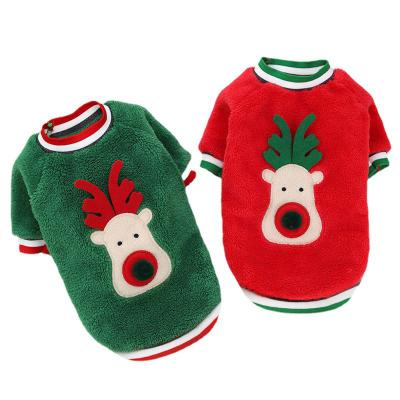 China Hot Selling Viable Plush Deer Faces Christmas Dog Wear Autumn Winter Pet Apparel For Medium Small Dog Cat for sale