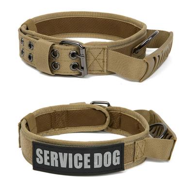 China Large Personalized Customizable Adjustable Tactical Dog Training Collar With Handle No Pull Dog Collar for sale