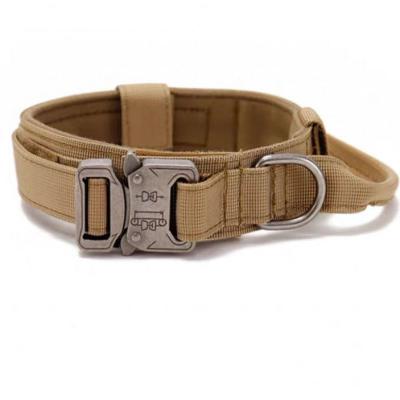 China Durable Good Quality Tactical Nylon Collar With Handle Large Dog Heavy Duty Training Dog Collar for sale