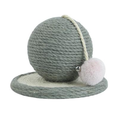 China Viable New Design Toy Cat Scratcher Ball Interactive Scratching Post With Small Fluffy Ball for sale