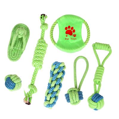 China Amazon Dog Cotton Rope Toy Set Puppy Teething Chewing Sustainable Best Selling Durable Toy for sale