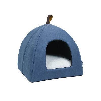 China Warm Breathable Dog Cat Pet Foldable Nest Indoor Winter House Foldable Bed House With Handle for sale