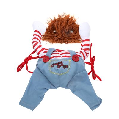 China Amazon Dog Cat Puppy Clothes Doll Holding A Knife Viable Hot Selling Funny Halloween Dog Costume for sale