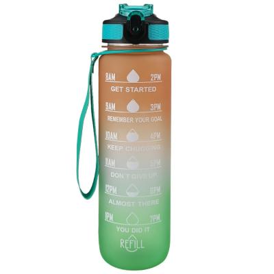 China Amazon Gradient Water Bottle Plastic Leakproof Sports Portable Drinkware Camping Viable Hot Selling Bottle With Rope for sale