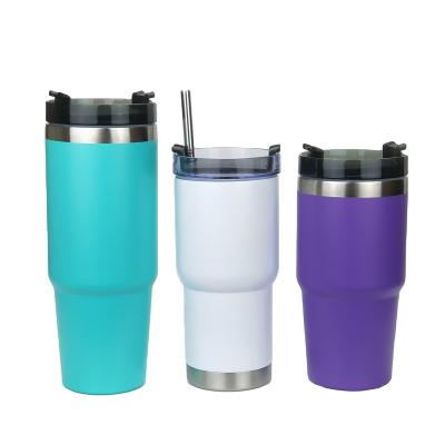 China New Design Durable Factory Customized 20OZ /30OZ Mug 8/18 Stainless Steel 20OZ /30OZ Handheld Travel Beer Mug Durable With Lid&Straw Slider for sale