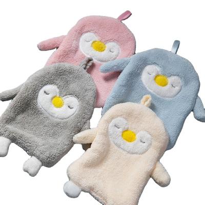 China No Penguin Portable Creative Towel Fiber Cute Cartoon Kids Bathing Kitchen Household Hand Towels for sale