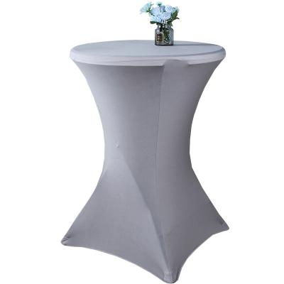 China Hot Sale Elastic Bar Table Cover Cocktail Spandex Tablecloths Event Supplies Hotel Party Stretch Wedding Table Cover for sale