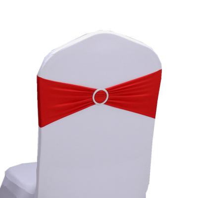 China Durable New Arrival Elastic Spandex Chair Cover Sashes With Buckle For Wedding Banquet Party for sale