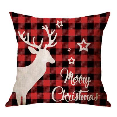 China New Anti-Pull Home Sofa Decorative Pillowcase Throw Pillow Case Cover Merry Christmas Canvas Cushion Cover for sale