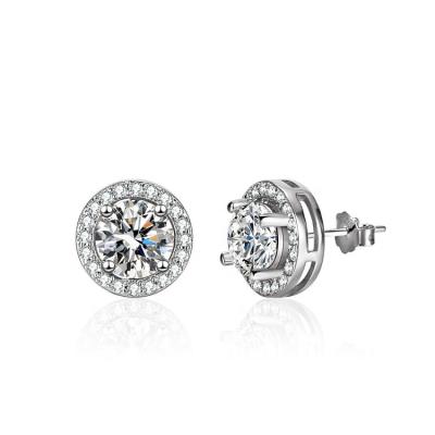 China Other Latest Arrival Fashion Jewelry Silver Plated Fashion Women Round Bling Earring Stud for sale