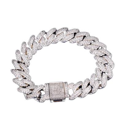 China Others Hot Sale New Product Hip Hop Men's Full Bracelet Rhinestone Pave Cuban Link Chain Bracelet For Men Jewelry for sale