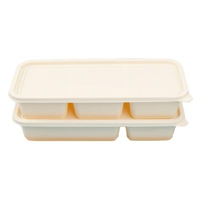 China Casual Disposable Lunch Box Compartment Degradable Cornstarch Food Box Compartments Sections Cornstarch Takeout Cornstarch To Go Food for sale