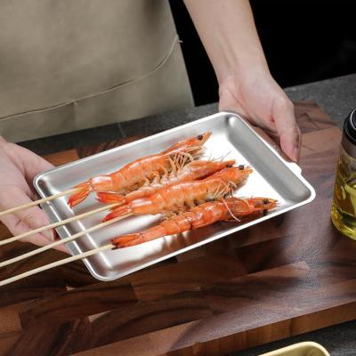 China New Arrived Korean Disposable 304 Stainless Steel Rectangular Dish Barbecue Dish for sale