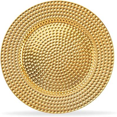 China 13 Inch Round Stylish Charger Sustainable Serving Ware Plates For Dinner Plate Round Plastic Dish for sale