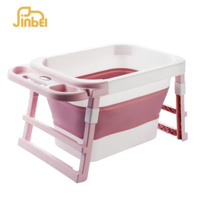 China 0-3 Years Kids Rectangular Plastic Tub Large Folding Baby Tub for sale