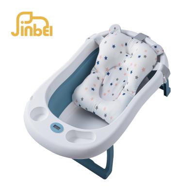 China 0-3 Years Temperature Exposure Baby Tub Plastic Foldable Bathtub With Stand for sale