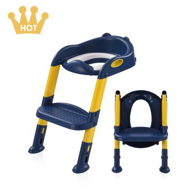 China Portable PP+PVC/PU Children Toilet Seats Baby Potty Toilet Trainer With Ladder for sale