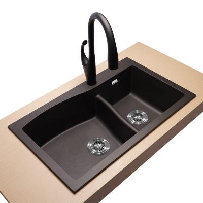 China Sleek Factory Made AOKE Double Mount Faucet Without Granite Under Mount Sink With Sink Faucet for sale