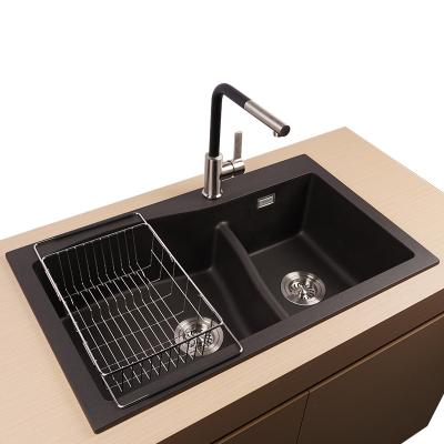 China Without Faucet Eco - Friendly Material Contemporary Granite Drop In Sinks With Sink Strainer for sale