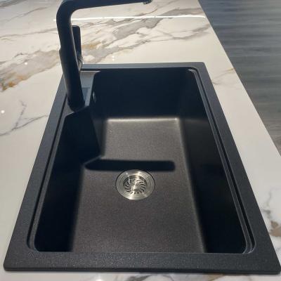 China Without Faucet AOKE 33X22 Manufacturer OEM ODM Good Quality Granite Tectonite Reversible Kitchen Sink With Sink Cover for sale