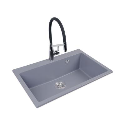 China Reversible Without Faucet Aoke Manufacturer Customize OEM&ODM Granite Tectonite Kitchen Granite Sink With Unclog Sink Drain for sale