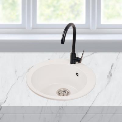 China Without Faucet Aoke Undermount Round Double Granite Sink With Sink Drain Stopper for sale