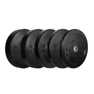 China Universal Wholesale Fitness Equipment Home Gym Factory Black Rubber Barbell Weight Dish for sale