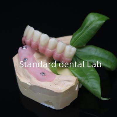 China Screwed All On 6 Full Zirconia Bridge Dental High Accuracy Over Ti Base for sale