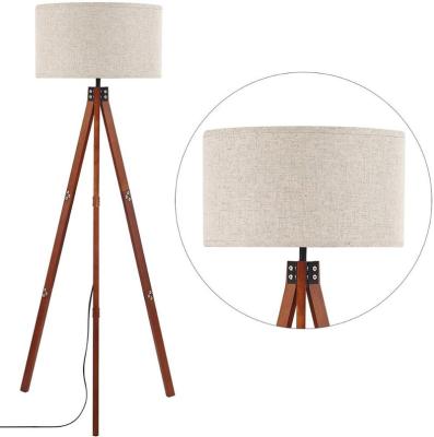 China Decoration Tending Task Floor Lamp Home Decoration Wooden Tripod Floor Lamp for sale