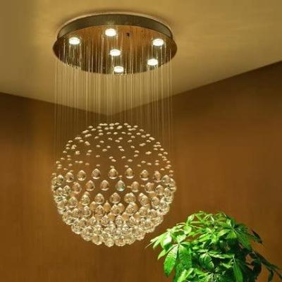 China Crystal Round Chandelier Modern Luxury K9 Crystal Raindrop Chandelier Lighting for Living Room for sale