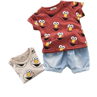 China Fashion Baby Boy Clothing Sets Summer T-shirt Cartoon Kids Boys Clothes Shorts Suit For Kids Outfits Denim Outfits 0-4Years for sale