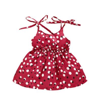 China Regular Kids Princess Dresses Summer Girls Dot Print Suspenders Baby Flower Dress for sale