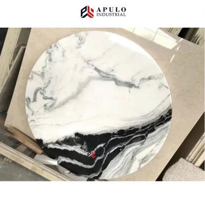 China Factory direct cheap price modern panda table top dining table white marble slab for sale