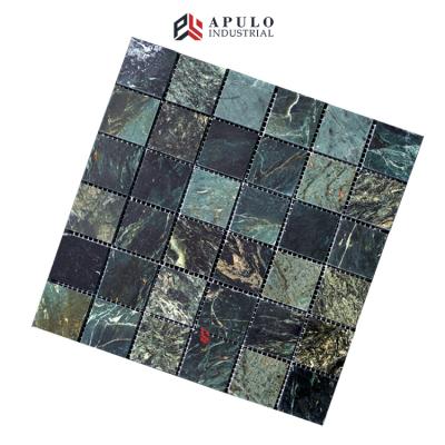 China Guangzhou Granite Mosaic Tile Stone Pool 200x200mm Size Jade Shower Mosaic DIY Home Modern Green Marble Tiles for sale