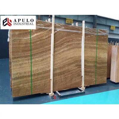 China Modern direct serpeggainte wood yellow teakwood gold factory imperial onyx marble wooden marble slabs for sale