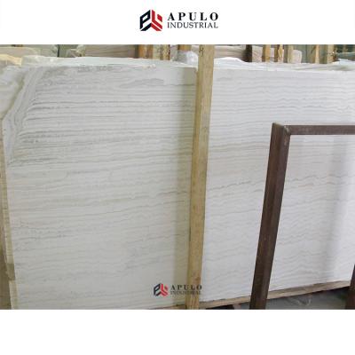 China Light Modern Eurasian Petrified Wood Grain Tile Marble Furniture Marble Look Teak Vein Travertine Slab Chinese Wood Slab for sale