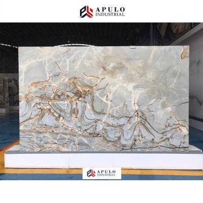 China Italy Thunder Mirafiori Quartzite Roma Stone Roman Onyx Quartzite Floor Tiles Modern Luxury Imperial Blue Gold Marble Slabs for sale